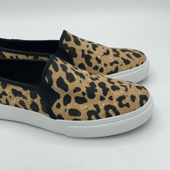 Keds Double Decker Leopard Cheetah Print Sneakers Slip On Shoes Dream Foam - Picture 9 of 9